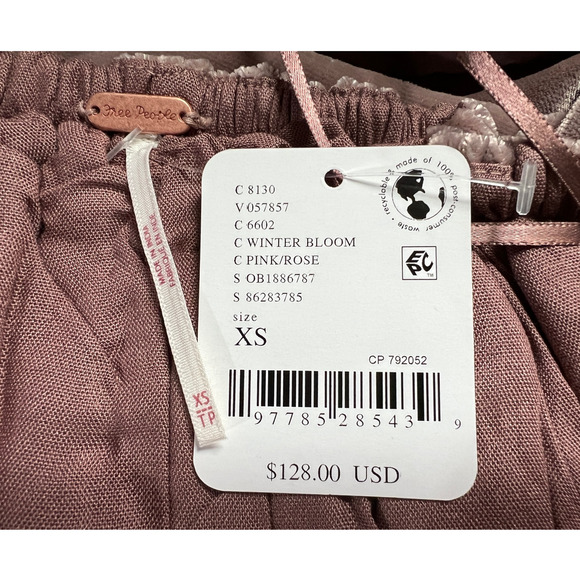 FREE PEOPLE WOMENS SIZE XSMALL PORTIA VELVET MINI DRESS PINK BOHO PRAIRIE - Picture 6 of 12